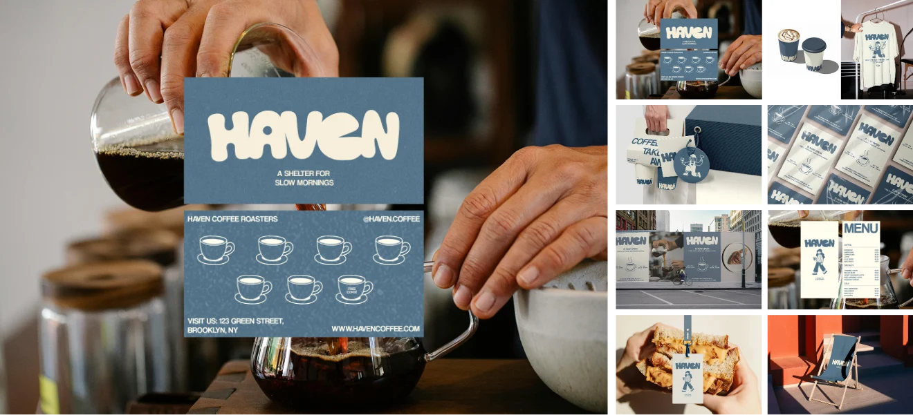 Полная айдентика кофейни haven